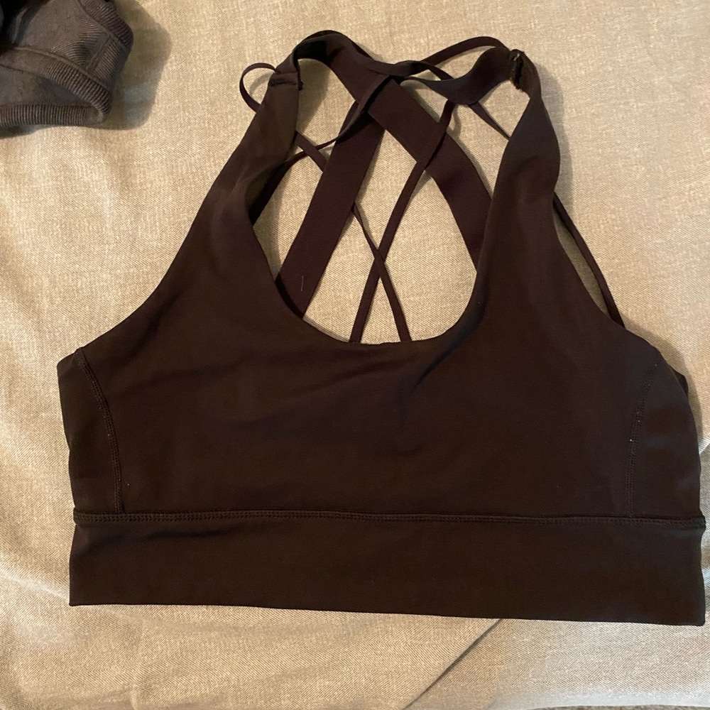 Balance athletica black strappy sports bra, worn twice